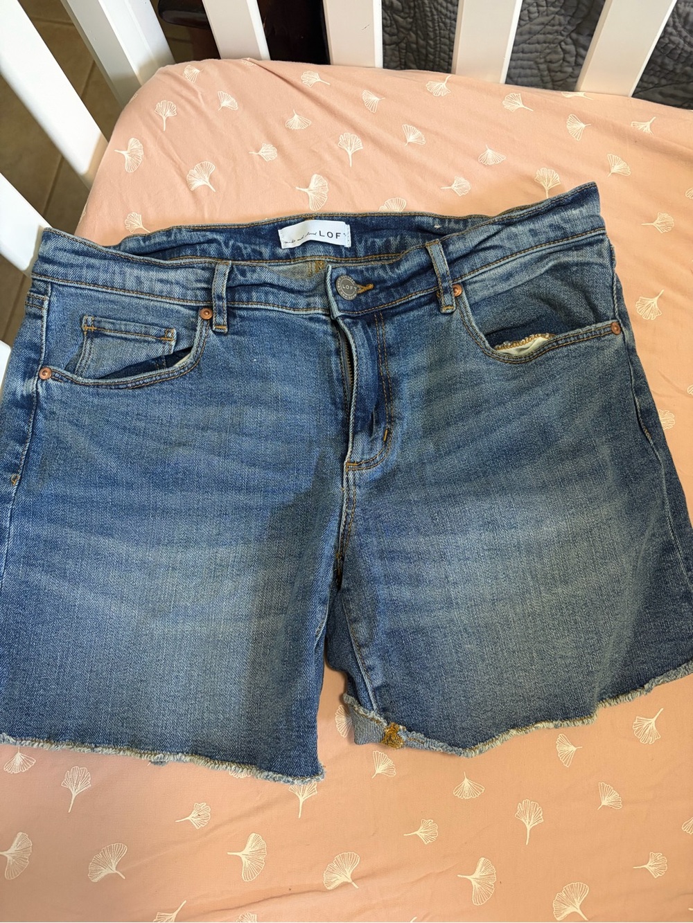 LOFT Medium Blue Denim Cutoff Shorts